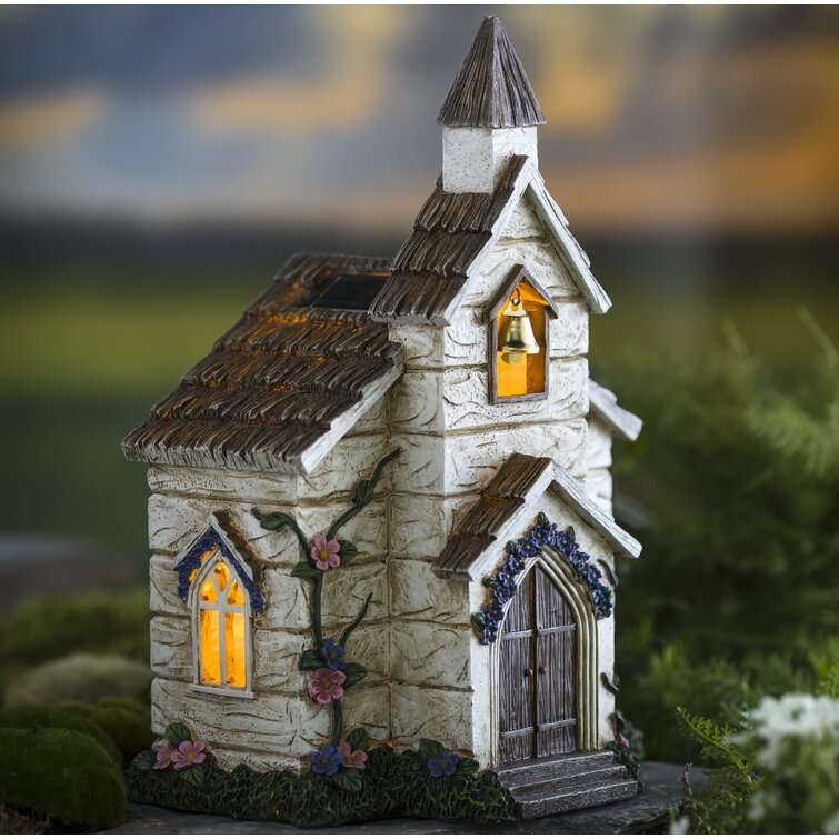 Miniture Church, Church newest with Tea Lights, Illuminated Church, Wreath Attachment